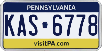 PA license plate KAS6778