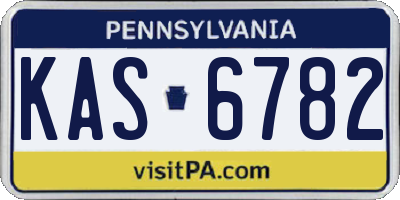 PA license plate KAS6782