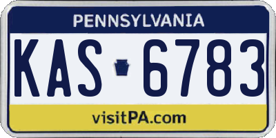 PA license plate KAS6783