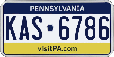 PA license plate KAS6786