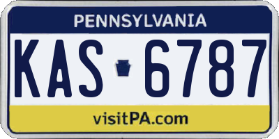 PA license plate KAS6787