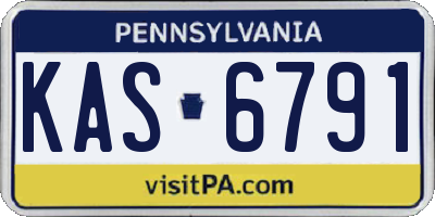 PA license plate KAS6791