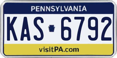 PA license plate KAS6792