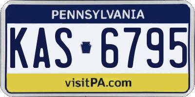 PA license plate KAS6795