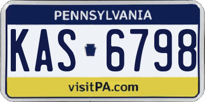 PA license plate KAS6798