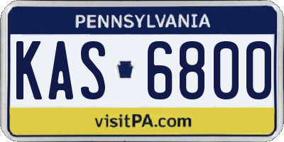 PA license plate KAS6800
