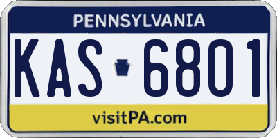PA license plate KAS6801