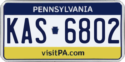 PA license plate KAS6802