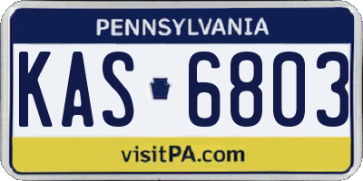 PA license plate KAS6803