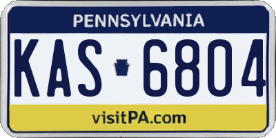 PA license plate KAS6804