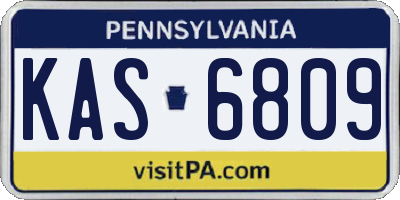 PA license plate KAS6809