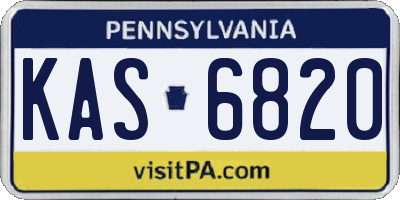 PA license plate KAS6820