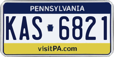 PA license plate KAS6821