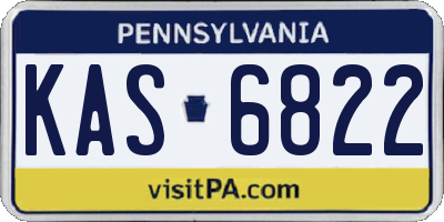 PA license plate KAS6822