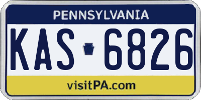 PA license plate KAS6826