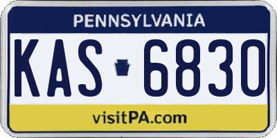 PA license plate KAS6830