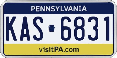 PA license plate KAS6831