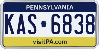 PA license plate KAS6838