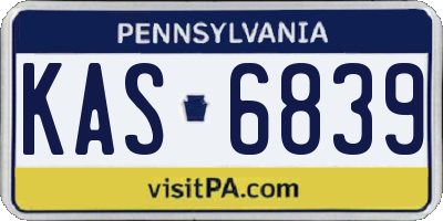 PA license plate KAS6839
