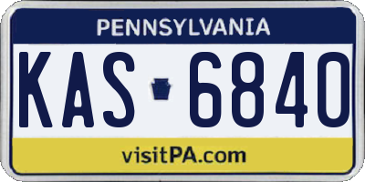PA license plate KAS6840