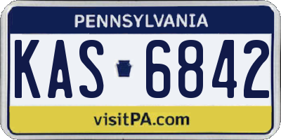 PA license plate KAS6842