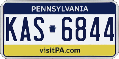 PA license plate KAS6844