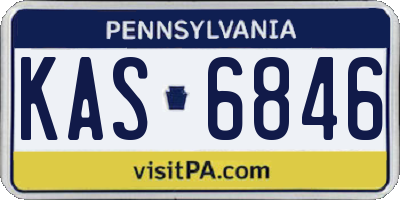 PA license plate KAS6846