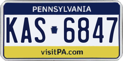 PA license plate KAS6847