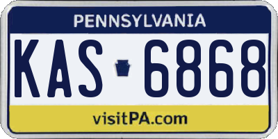 PA license plate KAS6868