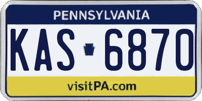 PA license plate KAS6870
