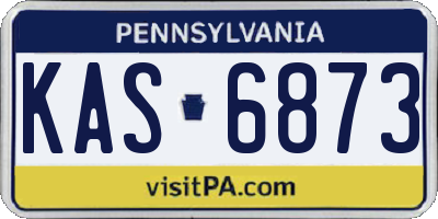 PA license plate KAS6873