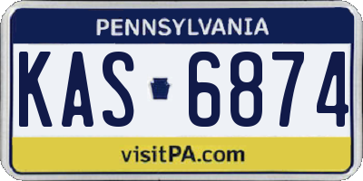 PA license plate KAS6874