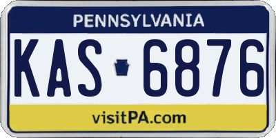 PA license plate KAS6876