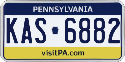 PA license plate KAS6882