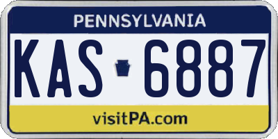 PA license plate KAS6887