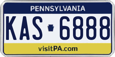 PA license plate KAS6888