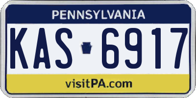 PA license plate KAS6917
