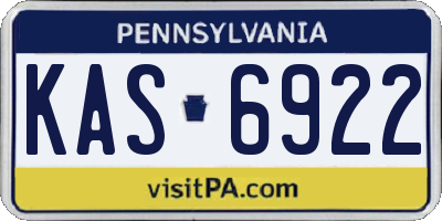 PA license plate KAS6922