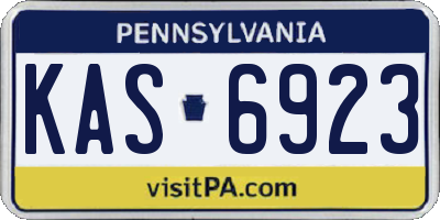 PA license plate KAS6923