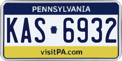 PA license plate KAS6932