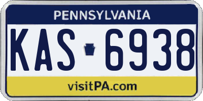 PA license plate KAS6938