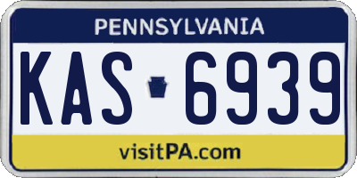 PA license plate KAS6939
