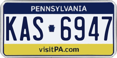 PA license plate KAS6947