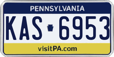 PA license plate KAS6953