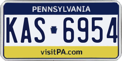 PA license plate KAS6954