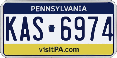 PA license plate KAS6974