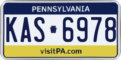 PA license plate KAS6978