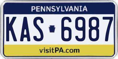 PA license plate KAS6987