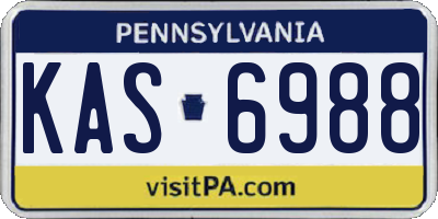PA license plate KAS6988