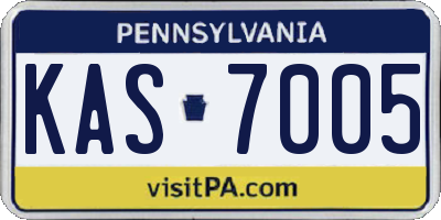 PA license plate KAS7005